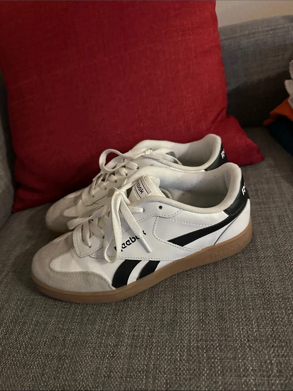 Reebok White, Black and Gum Low-Top Sneakers